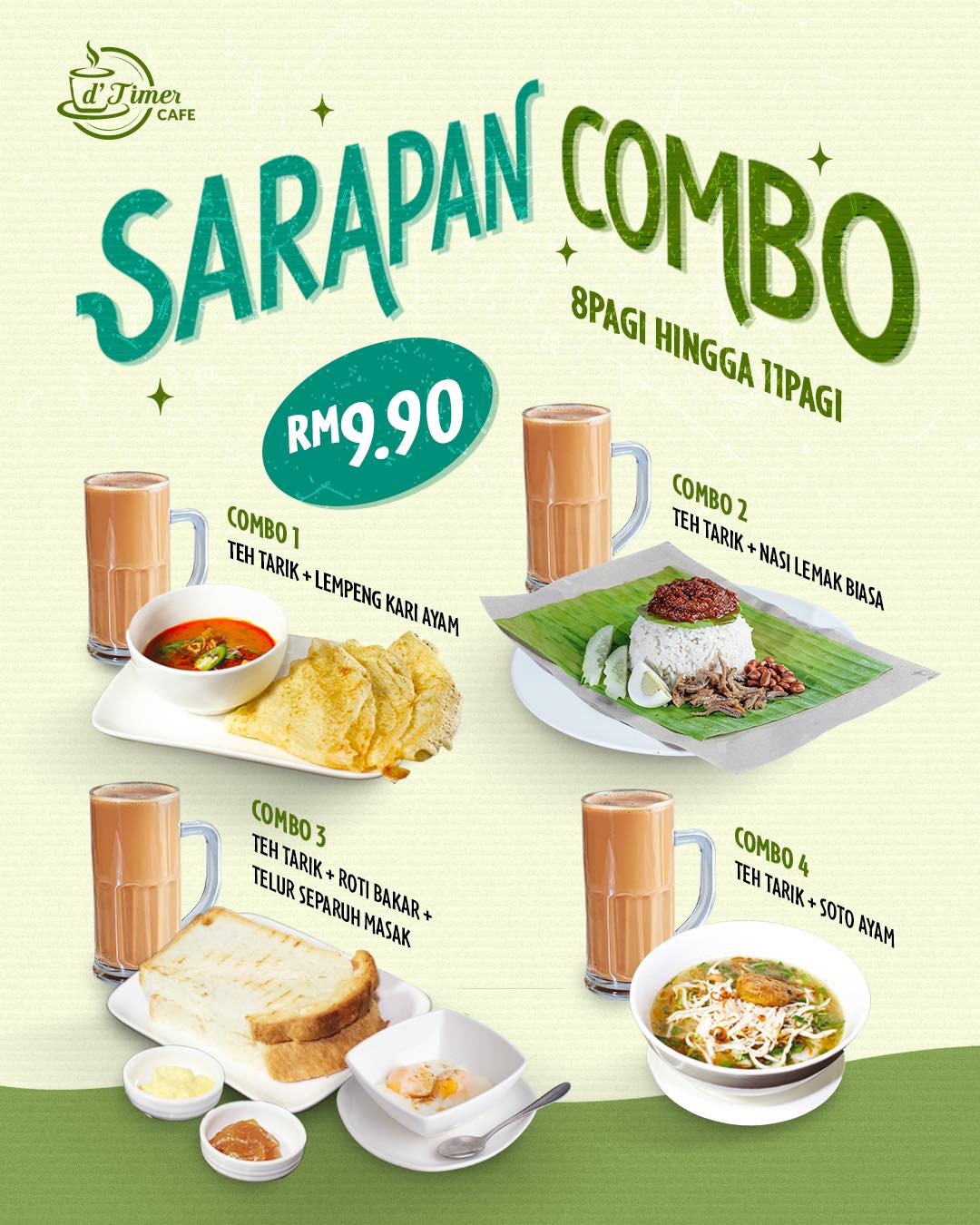 Sarapan Combo D'Timer Cafe
