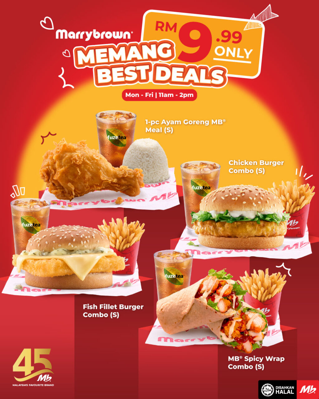 Promosi Memang Best Deals Marrybrown: Pilih Set Ayam Goreng, Burger ...