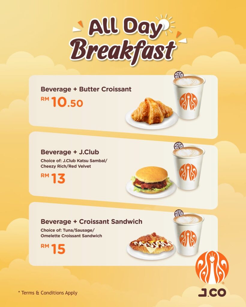 Nikmati All Day Breakfast Deals J.CO Dengan Pilihan Set Bermula RM10.50 ...